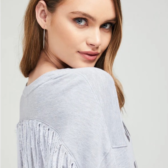 Wildfox wanted and Wild Ophelia Fringe Gray Sweatshirt L Cowgirl western - Picture 5 of 11